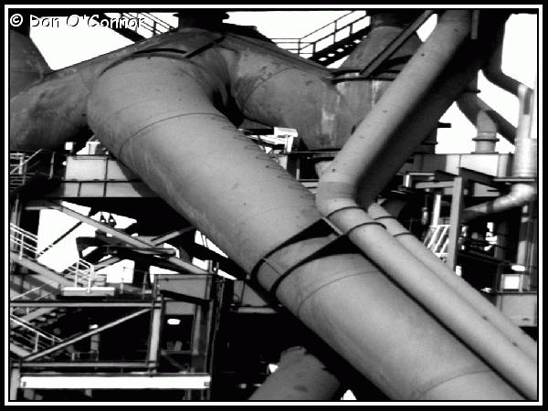 Abstract shot of factory pipes.