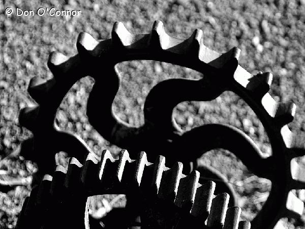 Abstract shot of old farm machinery.