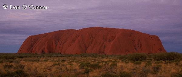 Uluru at sunset.