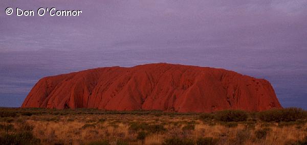 Uluru at sunset.