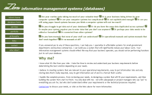 Screen shot of IsDon's database site.